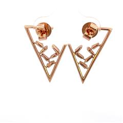 14K Rose Gold apx 3/5 ctw baguette cut Diamond stud Earrings